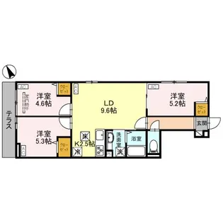 セレスティア松が丘【1階】の間取り