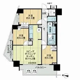 クレヴィア世田谷砧【5階】の間取り