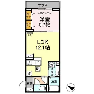 セレスティア北烏山【1階】の間取り