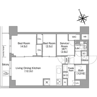 コンフォリア東葛西【7階】の間取り