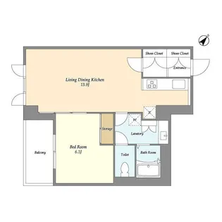 HF目黒行人坂レジデンス【2階】の間取り