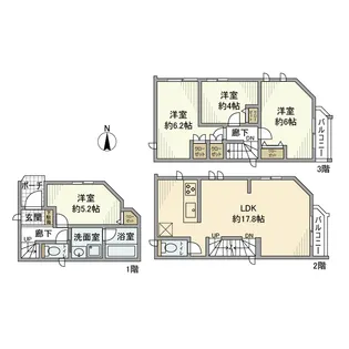 神奈川県川崎市川崎区観音1丁目【一戸建】の間取り
