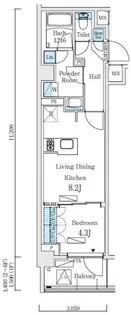 リビオメゾン東北沢【1階】の間取り