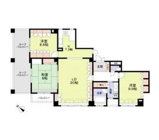 プレステージ田園調布【4階】の間取り