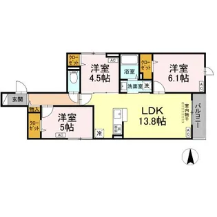 セレスティア東葛西V【2階】の間取り