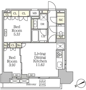 ザ・パークハビオ大森山王【16階】の間取り