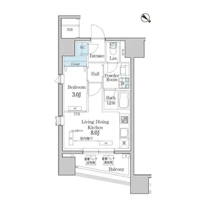 デュオフラッツ池尻大橋【11階】の間取り