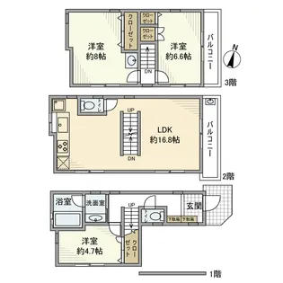 東京都品川区小山5丁目【一戸建】の間取り