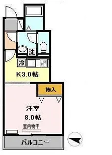 プリヴェール成城【1階】の間取り