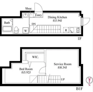 ファーヴァル代々木上原【0101号室】の間取り