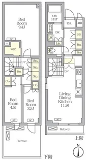 アジールコート都立大学【1階】の間取り