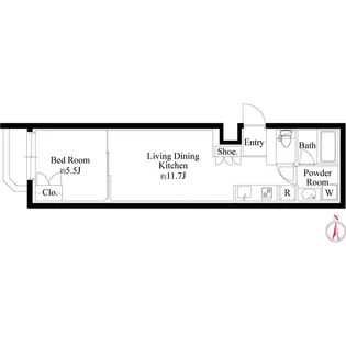 グランパセオ代々木上原Ⅱ【0101号室】の間取り