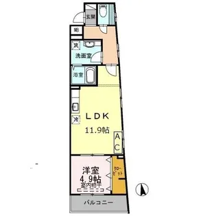 カーサ鈴【3階】の間取り