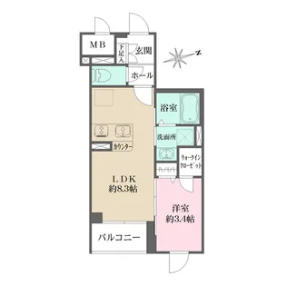 LA PERLA 桜新町【3階】の間取り