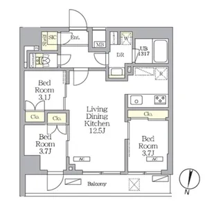NOGATA RESIDENCE【3階】の間取り