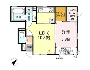 サンシャンテ上野毛 A【102号室】の間取り