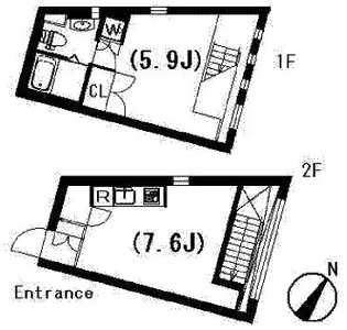 ラティエラ祐天寺【2階】の間取り