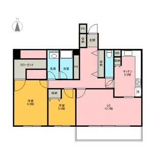 ブルグ池田山【2階】の間取り