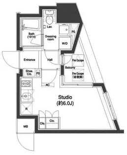 プラウドフラット白金高輪【12階】の間取り
