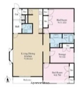 メゾン・ラ・フォンテーヌ【1階】の間取り