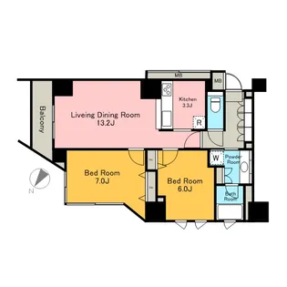 レジディアタワー中目黒【11階】の間取り