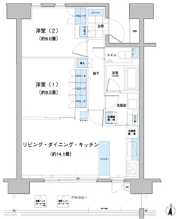 ガーデニエール砧レジデンス【9階】の間取り