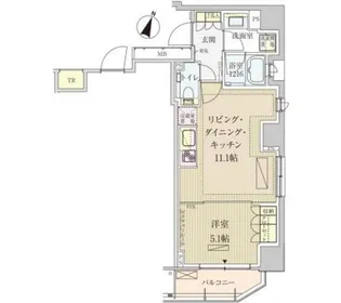 パークアクシス赤坂見附【13階】の間取り