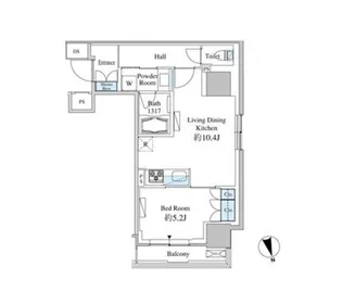 ベルファース芝浦タワー【13階】の間取り