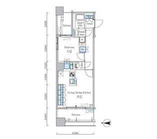 パークキューブ亀戸【6階】の間取り