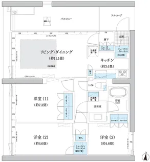 ガーデニエール砧 WEST【6階】の間取り