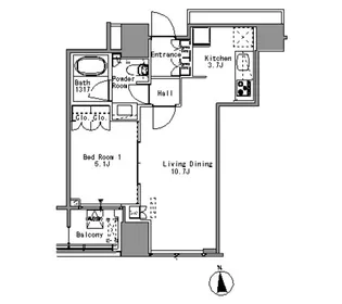 WHITE TOWER HAMAMATSUCHO【8階】の間取り