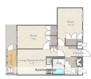 マノワール小滝園【3階】の間取り