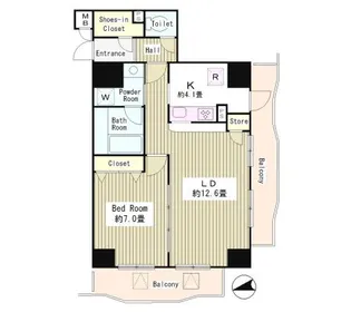 アルブル高輪【11階】の間取り