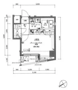 スパシエルクス五反田【10階】の間取り