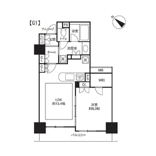 LASANTE五反田【8階】の間取り