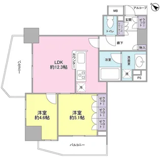 LASANTE五反田【10階】の間取り