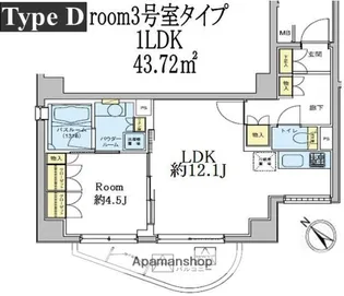 ドゥーエ五反田【9階】の間取り