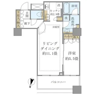 BRILLIA大井町 LA VIE EN TOWER【18階】の間取り