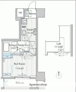 ミュゼ南麻布【7階】の間取り