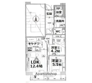 アクティ目黒駅前1号棟【9階】の間取り