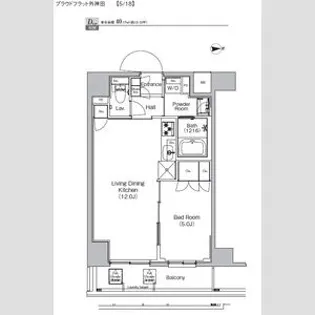 プラウドフラット外神田【高級賃貸・ブランドマンション】【10階】の間取り