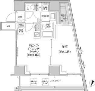 パークハビオ渋谷本町レジデンス【5階】の間取り