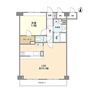 グランハイツ南雪谷【1階】の間取り