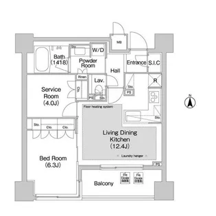 コンフォリア赤坂【7階】の間取り