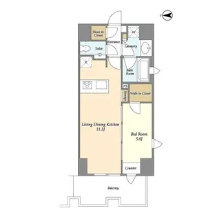 リバーレ麻布十番【6階】の間取り