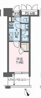フォンテーヌ芝浦【14階】の間取り