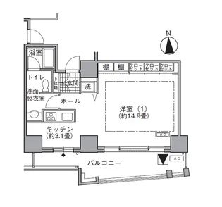 アクティ汐留【0407号室】の間取り