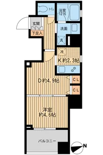 クリオ戸越銀座壱番館【6階】の間取り