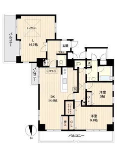 芝公園アパートメント【12階】の間取り