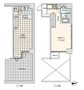 東京都港区芝3丁目【マンション】の間取り